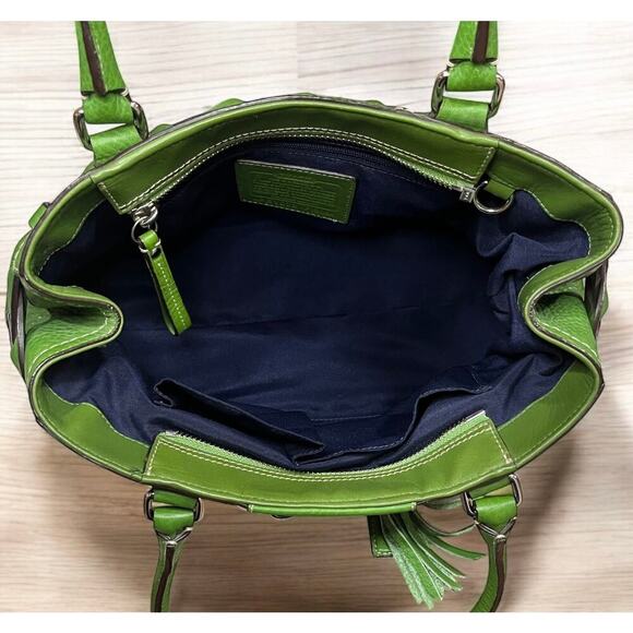 Y2K Coach F13084 Hamptons Braided Pebble Leather Satchel & Wristlet - Picture 6 of 16